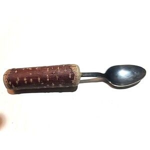 RARE Vintage Oneida Ltd Wood Kids Baby Spoon Unique